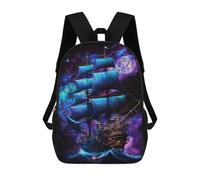 sinyumoney Fantasy Sailing Ship Art Print -2 Mochilas Escolares De Moda Para Papelería, Impermeables, Informales, Para Hombres, Mujeres Y Adolescentes 17inch