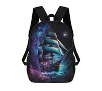 sinyumoney Fantasy Sailing Ship Art Print -3 Mochila Escolar Grande Resistente Al Agua Para Portátil Para La Escuela/trabajo/viajes 17inch