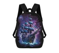 sinyumoney Fantasy Sailing Ship Art Print-4 Mochila Escolar, De Negocios, Para Portátil, Unisex, Informal, Para Niñas, Niños Y Adolescentes 17inch