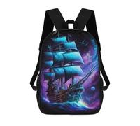 sinyumoney Fantasy Sailing Ship Art Print Mochilas De 17 Pulgadas Para Niños, Mochilas Escolares Impresas En 3D Para Estudiantes De Primaria Y Secundaria, Para Niños Y Niñas.