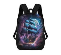 sinyumoney Fantasy Sailing Ship Artwork -3 Mochila Escolar Grande Resistente Al Agua Para Portátil Para La Escuela/trabajo/viajes 17inch