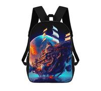 sinyumoney Fantasy Sailing Ship in Space -1 Mochila Infantil, Mochila Escolar Impresa En 3D, Mochila Para Niños Y Niñas, Mochila Escolar Ajustable Para La Escuela Primaria 17inch