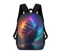 sinyumoney Fantasy Sailing Ship in Space Mochilas Para Niños Y Estudiantes, Mochilas Escolares Impresas En 3D, Mochilas Para Estudiantes De Primaria Y Secundaria Para Niños Y Niñas 17inch
