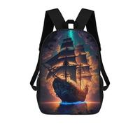 sinyumoney Fantasy Sailing Ship Mochila Infantil, Mochila Escolar Impresa En 3D, Mochila Para Niños Y Niñas, Mochila Escolar Ajustable Para La Escuela Primaria 17inch