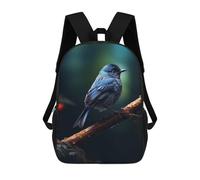 Sinyumoney Fantasy Shark Glowing Eyes Mochila Escolar, Viajes, Universitario, Para El Campus, Actividades Al Aire Libre Y Deportes, Hermosa naturaleza de pájaro azul, 17"