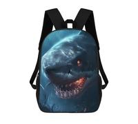 sinyumoney Fantasy Shark Scary Glow Mochila Escolar Impresa En 3D 17inch Mochila Escolar Infantil Mochilas De Viaje Mochila Informal De Moda Para Niños Y Estudiantes