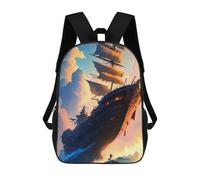 sinyumoney Fantasy Ship at Sunset Mochila Escolar Impresa En 3D Mochilas Informales Para Niños Mochila Escolar Impresa En 3D Para Niños De Primaria Y Secundaria 17inch