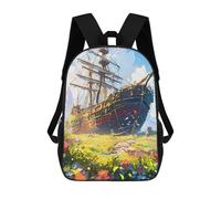 sinyumoney Fantasy Ship in Bloom Mochila Escolar, Mochila De Viaje, Mochila Universitaria Para Adolescentes, Chicas, Chicos, Mujeres Y Hombres 17inch