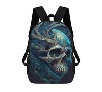 sinyumoney Fantasy Skull Artwork Mochila Escolar De Moda Para Estudiantes, Adecuada Para Niños Y Niñas, Mochila Informal Para Viajes Al Aire Libre, Esencial Para El Día A Día 17inch