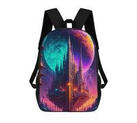 sinyumoney Fantasy Space Cityscape Mochila Escolar Para Niños, Mochila Escolar Impresa En 3D Para Estudiantes De Primaria Y Secundaria 17inch