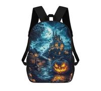 sinyumoney Fantasy Spooky Pumpkin Mochila Escolar Infantil Impresa En 3D Para Niños, Mochila De Viaje De Alta Capacidad, Bolsas Para Libros, Mochila Escolar Infantil 17inch
