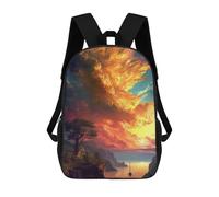 sinyumoney Fantasy Sunset Sailboat Mochila Infantil De 17 Pulgadas, Mochila Escolar Con Estampado 3D De Dibujos Animados Para Niños Y Adolescentes.