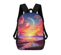 sinyumoney Fantasy Sunset Skyline Mochila Escolar Infantil De 17 Pulgadas, Mochila Escolar Impresa En 3D Para Niños De Primaria Y Secundaria