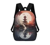 sinyumoney Fantasy Temple At Night Mochila Escolar De Moda Para Estudiantes, Adecuada Para Niños Y Niñas, Mochila Informal Para Viajes Al Aire Libre, Esencial Para El Día A Día 17inch