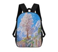 sinyumoney Fantasy Tree with Monks And Mountains Mochila Escolar Infantil, Mochilas Impresas En 3D, Mochilas Escolares De Moda Para Niños De Primaria Y Secundaria 17inch