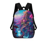 sinyumoney Fantasy Village 14 Mochila Escolar Infantil Impresa En 3D Mochila De Viaje De Alta Capacidad Bolsas Para Libros Mochila Infantil 17inch