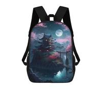 sinyumoney Fantasy Village Japanese Mochila Infantil Con Impresión 3D, Mochila Escolar Para Niños, Mochila Informal Divertida Para Niños Y Adolescentes 17inch