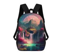 sinyumoney Fantasy Waterfall Paradise Mochilas Infantiles Escolares Impresas En 3D, Mochilas Para Niños, Mochilas De Viaje Para Niños Y Niñas, Mochilas Escolares Para Niños 17inch