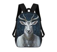 sinyumoney Fantasy White Deer Stag Mochila Infantil, Mochila Escolar Impresa En 3D, Mochila Para Niños Y Niñas, Mochila Escolar Ajustable Para La Escuela Primaria 17inch