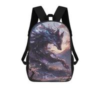 sinyumoney Fantasy Wolf Moonlit Night Mochila Escolar Grande Para Niños Para El Campus, Actividades Al Aire Libre, Viajes Y Deportes 17inch