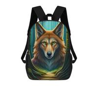 sinyumoney Fantasy Wolf Portrait Mochilas Para Niños, Mochilas Escolares Personalizadas En 3D Para Niños Y Niñas, Mochilas Escolares Grandes, Mochilas Informales Para El Día A Día 17inch