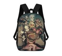 sinyumoney Fantasy Woman with Flowers Mochilas De 17 Pulgadas Para Niños, Mochilas Escolares Impresas En 3D Para Estudiantes De Primaria Y Secundaria, Para Niños Y Niñas.
