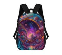 sinyumoney Fantasy World with Castle And River Mochila Escolar De Moda Para Estudiantes, Adecuada Para Niños Y Niñas, Mochila Informal Para Viajes Al Aire Libre, Esencial Para El Día A Día 17inch