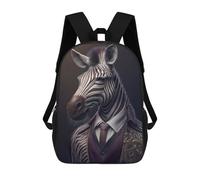 sinyumoney Fantasy Zebra Fancy Suit Mochilas Para Niños, Mochilas Escolares Personalizadas En 3D Para Niños Y Niñas, Mochilas Escolares Grandes, Mochilas Informales Para El Día A Día 17inch