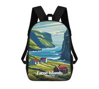 sinyumoney Faroe Islands National Park Denmark Mochila Escolar Para Niños Mochila Escolar Impresa En 3D Mochila Escolar De Moda Para Niños De Primaria Y Secundaria 17inch