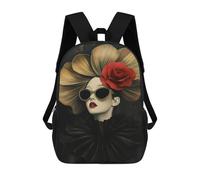 sinyumoney Fashion Woman in Gold And Red Mochila Escolar Resistente Al Agua, Mochila De Viaje, Bolsa Para Computadora Para La Escuela/trabajo/viajes 17inch