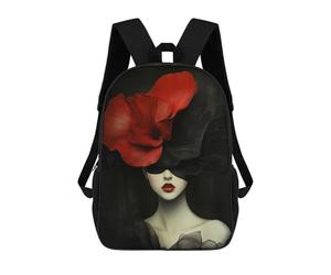 sinyumoney Fashion Woman with Red Flower Hat Mochila Ligera Para Aeropuerto, Estudiantes Universitarios, Niñas, Niños Y Adolescentes 17inch