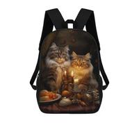 sinyumoney Fat Cat Candle Dinner Food Mochila Con Bolsillo Mochilas Impresas En 3D, Mochilas De Viaje, Mochilas Para Libros, Mochila Escolar Para Niños 17inch