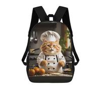 sinyumoney Fat Cat Chef Mochila Escolar Infantil Impresa En 3D Para Niños, Mochilas De Viaje, Bolsas Para Libros, Mochila Escolar Infantil 17inch