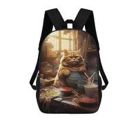 sinyumoney Fat Cat Noodles Ramen Food Mochila Escolar Para Niñas 17inch Mochila Informal Ligera Para Niños Y Niñas, Ideal Para Estudiantes De Secundaria