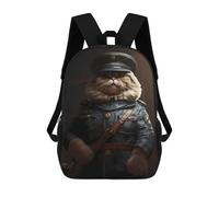 sinyumoney Fat Cat Police Officer Pet Mochilas Impresas En 3D Para Niños, Mochila Escolar, Mochila De Moda Para Niños De Primaria Y Secundaria 17inch