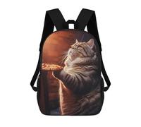 sinyumoney Fat Cat Steals Tasty Pizza Mochilas Infantiles Escolares Impresas En 3D, Mochilas Para Niños, Mochilas De Viaje Para Niños Y Niñas, Mochilas Escolares Para Niños 17inch