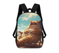 sinyumoney Fat Cat Sunglasses Chills Mochila Escolar Infantil Impresa En 3D Para Niños, Mochilas De Viaje, Bolsas Para Libros, Mochila Escolar Infantil 17inch