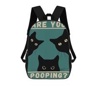sinyumoney Fat Cat Toilet Are Pooping Mochila Impresa En 3D Para Niños, Mochila Escolar, Mochilas De Viaje Para Niños, Bolsas De Libros De Alta Capacidad, Mochila Infantil 17inch