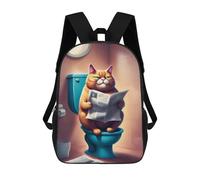 sinyumoney Fat Cat Toilet Newspaper Mochilas Mochilas Infantiles Mochila Escolar Mochila Escolar Infantil Impresa En 3D Mochilas De Viaje De Moda Para Niños De Primaria Y Secundaria 17inch