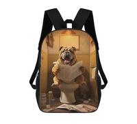 sinyumoney Fat Dog Toilet Newspaper Mochila Escolar Infantil De Moda Informal Mochilas Infantiles Impresas En 3D Mochila Grande Para Niño 17inch