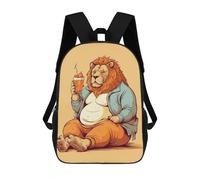 sinyumoney Fat Lion Animal Art Mochila Escolar De 17 Pulgadas Impresa En 3D Mochilas Infantiles Mochila Genial Impresa En 3D Para Niños De Primaria Y Secundaria