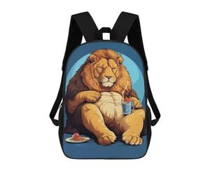 sinyumoney Fat Lion Funny Animal Mochila De Día Mochila De Negocios Mochila Impermeable Para Libros Para Hombres/mujeres 17inch