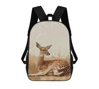 sinyumoney Fawn in Golden Field Mochila Infantil Para Niñas Y Niños, Mochila De Día, Escuela Primaria, Perfecta Para La Vuelta Al Cole O Educación Física, Regalos Y Viajes 17inch