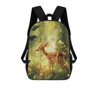 sinyumoney Fawn in Sunlit Glade Mochila Infantil Para Niñas Y Niños, Mochila De Día, Escuela Primaria, Perfecta Para La Vuelta Al Cole O Educación Física, Regalos Y Viajes 17inch