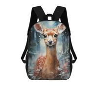 sinyumoney Fawn in Winter Forest Mochila Escolar Impresa En 3D Mochila Escolar De Moda Para Niños Mochilas Para Niños Estudiantes De Secundaria 17inch