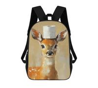 sinyumoney Fawn with Toilet Paper Hat Mochila Escolar, Mochila Infantil Para Niños Y Adolescentes, Regalos, Mochilas De Día Con Impresión 3D, Mochila Escolar, Mochila Para Libros 17inch