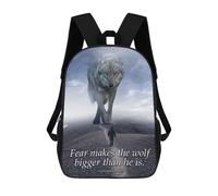 sinyumoney Fear Makes The Wolf Bigger 17inch Mochila Escolar Impresa En 3D Para Niños, Mochila Escolar Informal De Moda, Mochilas De Viaje Para Niños Y Estudiantes.