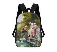 sinyumoney Feeding The Swans Zatzka Mochila Escolar Resistente Al Agua, Mochila De Viaje, Bolsa Para Computadora Para Niñas, Niños Y Adolescentes 17inch