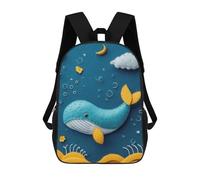 sinyumoney Felt Whale in A Dreamy Seascape Mochila Infantil, Mochila Escolar Impresa En 3D, Mochila Para Niños Y Niñas, Mochila Escolar Ajustable Para La Escuela Primaria 17inch