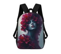 sinyumoney Femme Florale Floral Muse Woman with Flowers Mochila Escolar Para Niños, Mochila Escolar Impresa En 3D Para Estudiantes De Primaria Y Secundaria 17inch